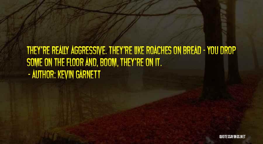 Kevin Garnett Quotes: They're Really Aggressive. They're Like Roaches On Bread - You Drop Some On The Floor And, Boom, They're On It.