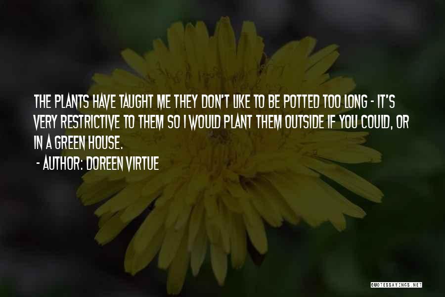 Doreen Virtue Quotes: The Plants Have Taught Me They Don't Like To Be Potted Too Long - It's Very Restrictive To Them So