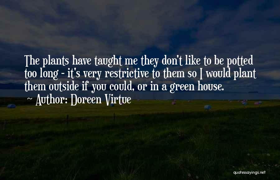 Doreen Virtue Quotes: The Plants Have Taught Me They Don't Like To Be Potted Too Long - It's Very Restrictive To Them So