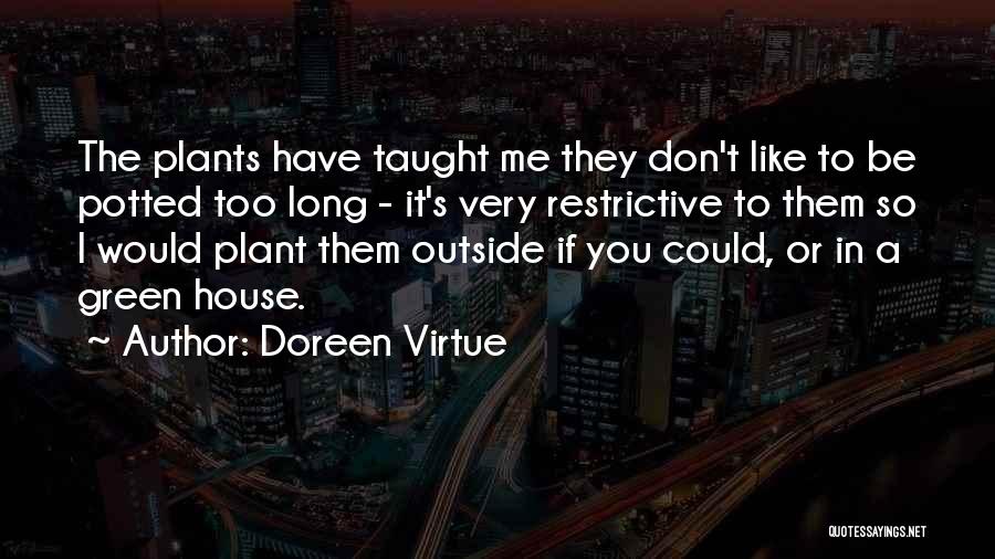 Doreen Virtue Quotes: The Plants Have Taught Me They Don't Like To Be Potted Too Long - It's Very Restrictive To Them So
