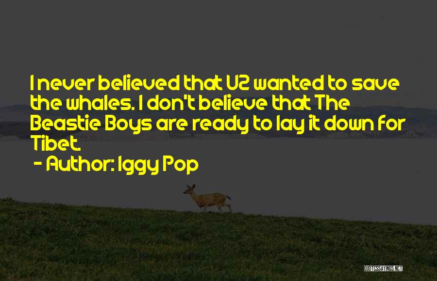 Iggy Pop Quotes: I Never Believed That U2 Wanted To Save The Whales. I Don't Believe That The Beastie Boys Are Ready To