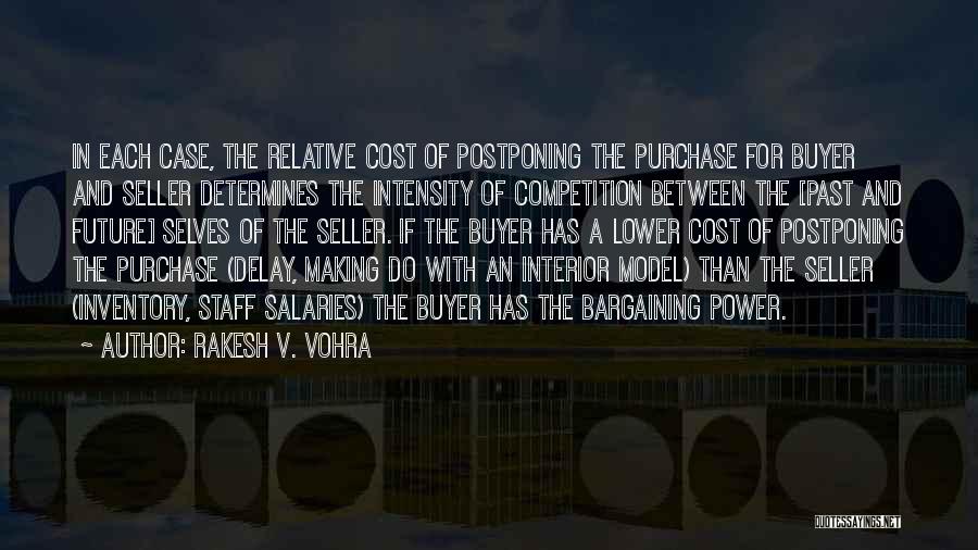 Rakesh V. Vohra Quotes: In Each Case, The Relative Cost Of Postponing The Purchase For Buyer And Seller Determines The Intensity Of Competition Between