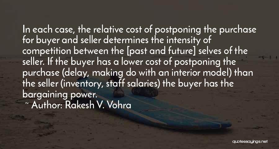 Rakesh V. Vohra Quotes: In Each Case, The Relative Cost Of Postponing The Purchase For Buyer And Seller Determines The Intensity Of Competition Between