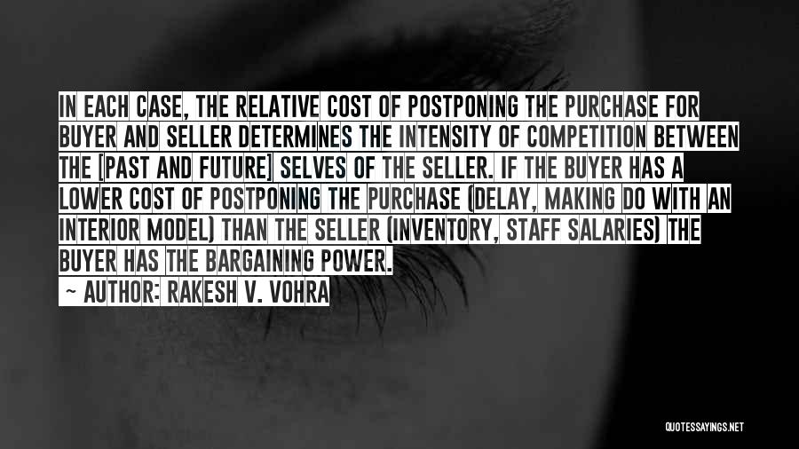 Rakesh V. Vohra Quotes: In Each Case, The Relative Cost Of Postponing The Purchase For Buyer And Seller Determines The Intensity Of Competition Between