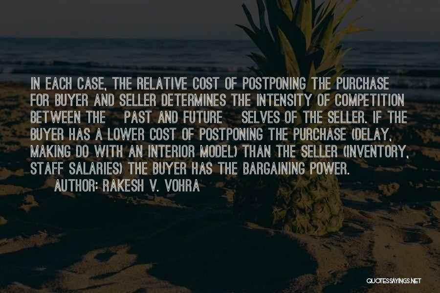 Rakesh V. Vohra Quotes: In Each Case, The Relative Cost Of Postponing The Purchase For Buyer And Seller Determines The Intensity Of Competition Between