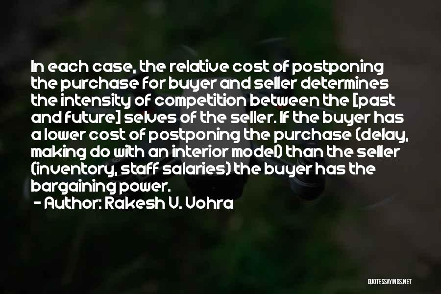 Rakesh V. Vohra Quotes: In Each Case, The Relative Cost Of Postponing The Purchase For Buyer And Seller Determines The Intensity Of Competition Between