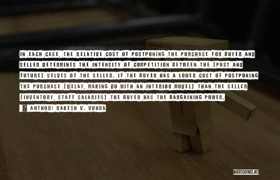 Rakesh V. Vohra Quotes: In Each Case, The Relative Cost Of Postponing The Purchase For Buyer And Seller Determines The Intensity Of Competition Between