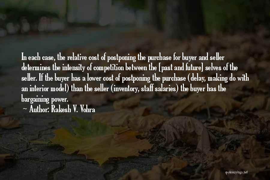 Rakesh V. Vohra Quotes: In Each Case, The Relative Cost Of Postponing The Purchase For Buyer And Seller Determines The Intensity Of Competition Between