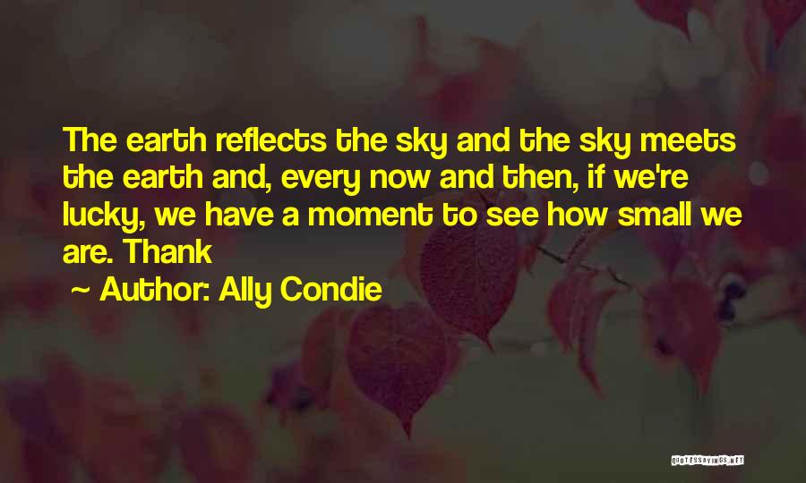 Ally Condie Quotes: The Earth Reflects The Sky And The Sky Meets The Earth And, Every Now And Then, If We're Lucky, We