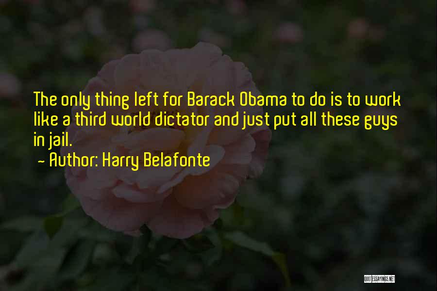 Harry Belafonte Quotes: The Only Thing Left For Barack Obama To Do Is To Work Like A Third World Dictator And Just Put