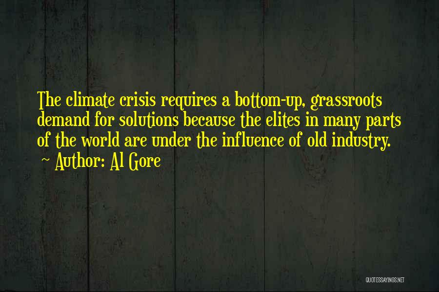 Al Gore Quotes: The Climate Crisis Requires A Bottom-up, Grassroots Demand For Solutions Because The Elites In Many Parts Of The World Are