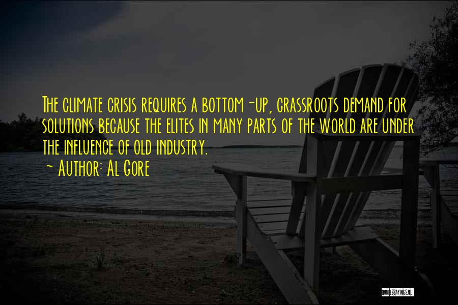 Al Gore Quotes: The Climate Crisis Requires A Bottom-up, Grassroots Demand For Solutions Because The Elites In Many Parts Of The World Are