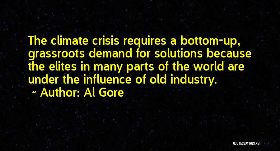 Al Gore Quotes: The Climate Crisis Requires A Bottom-up, Grassroots Demand For Solutions Because The Elites In Many Parts Of The World Are