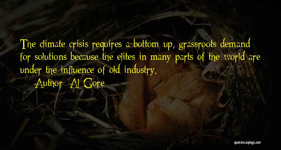 Al Gore Quotes: The Climate Crisis Requires A Bottom-up, Grassroots Demand For Solutions Because The Elites In Many Parts Of The World Are