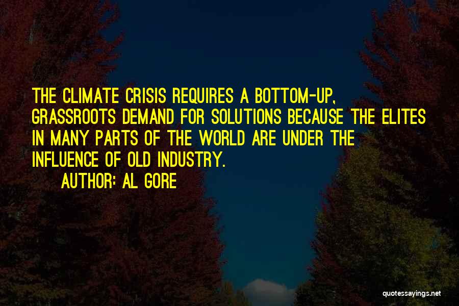 Al Gore Quotes: The Climate Crisis Requires A Bottom-up, Grassroots Demand For Solutions Because The Elites In Many Parts Of The World Are