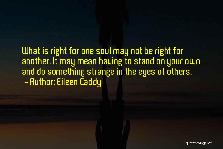 Eileen Caddy Quotes: What Is Right For One Soul May Not Be Right For Another. It May Mean Having To Stand On Your