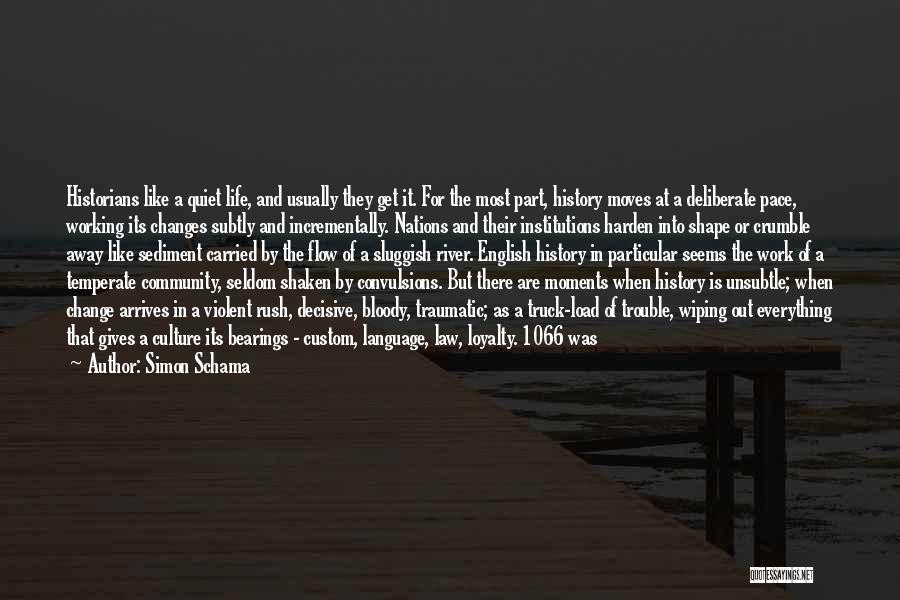 Simon Schama Quotes: Historians Like A Quiet Life, And Usually They Get It. For The Most Part, History Moves At A Deliberate Pace,