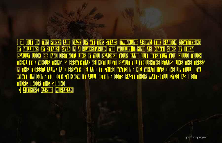 Haruki Murakami Quotes: I Go Out On The Porch And Gaze Up At The Stars Twinkling Above, The Random Scattering Of Millions Of