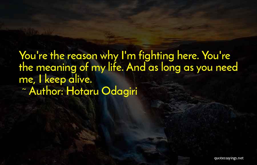 Hotaru Odagiri Quotes: You're The Reason Why I'm Fighting Here. You're The Meaning Of My Life. And As Long As You Need Me,