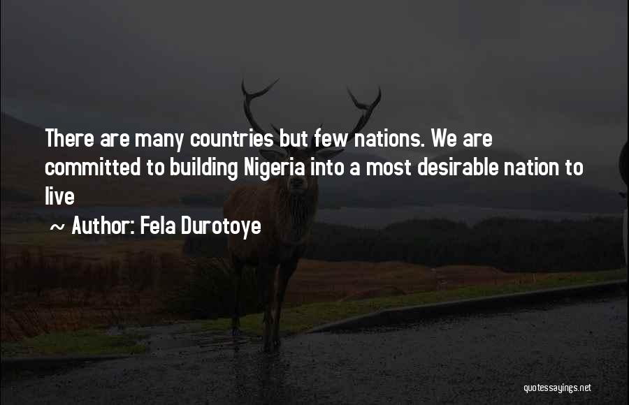 Fela Durotoye Quotes: There Are Many Countries But Few Nations. We Are Committed To Building Nigeria Into A Most Desirable Nation To Live