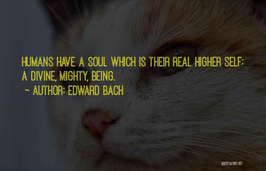 Edward Bach Quotes: Humans Have A Soul Which Is Their Real Higher Self; A Divine, Mighty, Being.