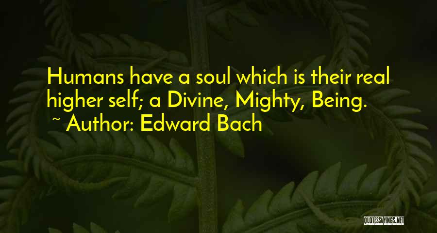Edward Bach Quotes: Humans Have A Soul Which Is Their Real Higher Self; A Divine, Mighty, Being.