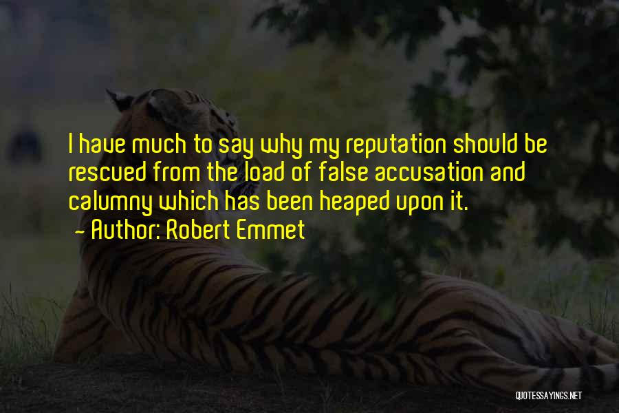 Robert Emmet Quotes: I Have Much To Say Why My Reputation Should Be Rescued From The Load Of False Accusation And Calumny Which