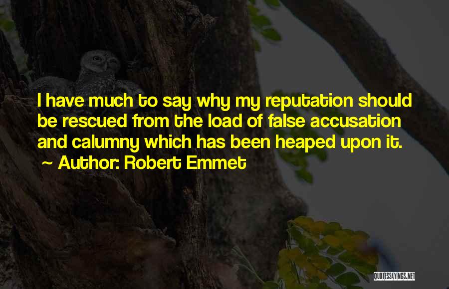 Robert Emmet Quotes: I Have Much To Say Why My Reputation Should Be Rescued From The Load Of False Accusation And Calumny Which