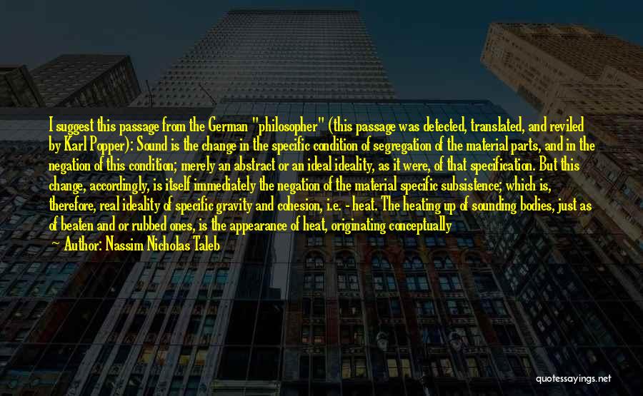 Nassim Nicholas Taleb Quotes: I Suggest This Passage From The German Philosopher (this Passage Was Detected, Translated, And Reviled By Karl Popper): Sound Is