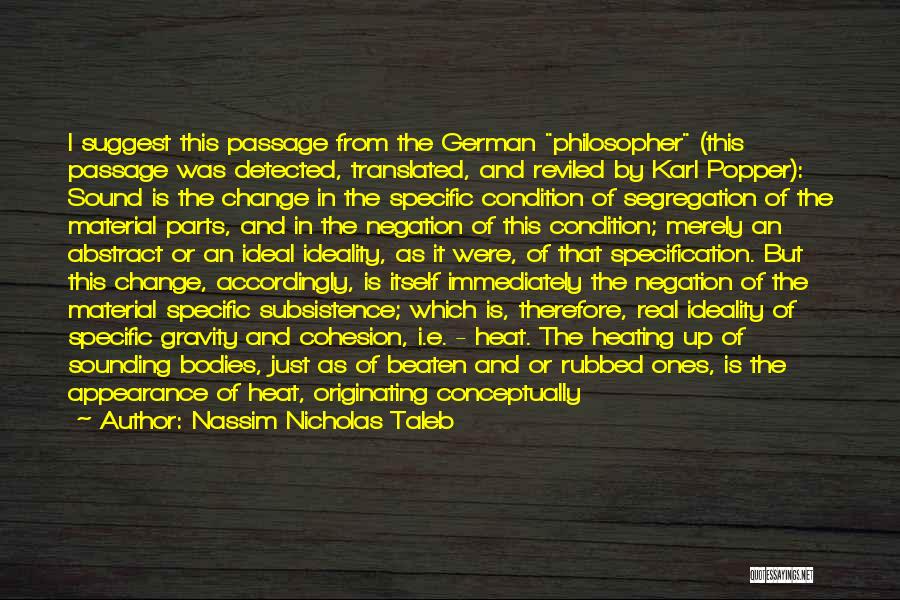 Nassim Nicholas Taleb Quotes: I Suggest This Passage From The German Philosopher (this Passage Was Detected, Translated, And Reviled By Karl Popper): Sound Is