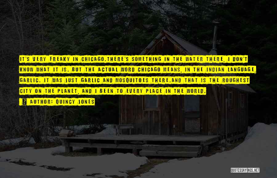 Quincy Jones Quotes: It's Very Freaky In Chicago.there's Something In The Water There, I Don't Know What It Is. But The Actual Word