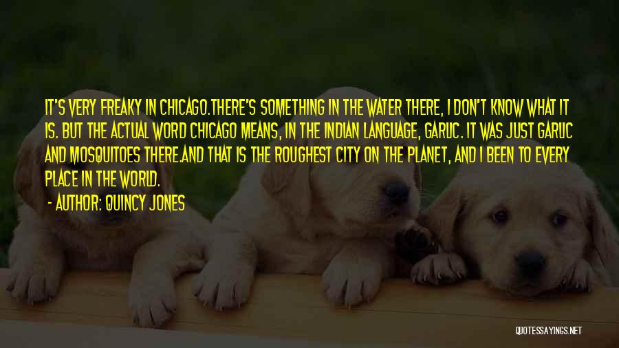 Quincy Jones Quotes: It's Very Freaky In Chicago.there's Something In The Water There, I Don't Know What It Is. But The Actual Word