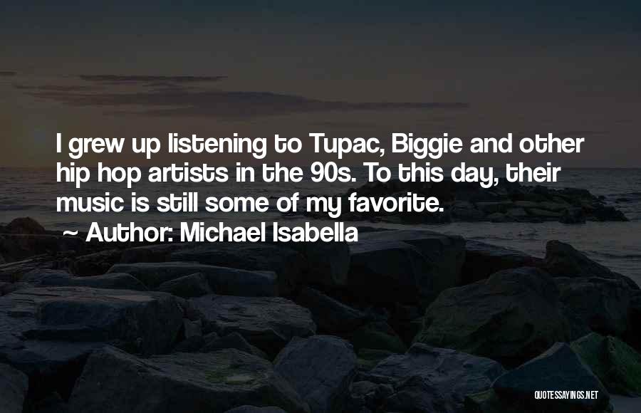 Michael Isabella Quotes: I Grew Up Listening To Tupac, Biggie And Other Hip Hop Artists In The 90s. To This Day, Their Music