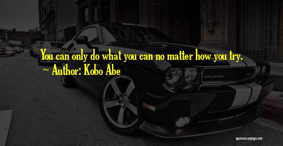 Kobo Abe Quotes: You Can Only Do What You Can No Matter How You Try.