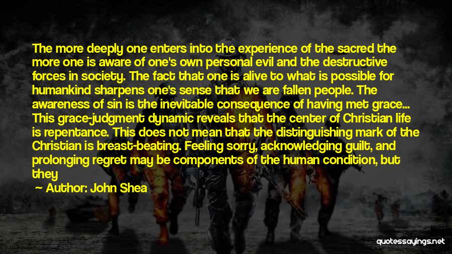 John Shea Quotes: The More Deeply One Enters Into The Experience Of The Sacred The More One Is Aware Of One's Own Personal