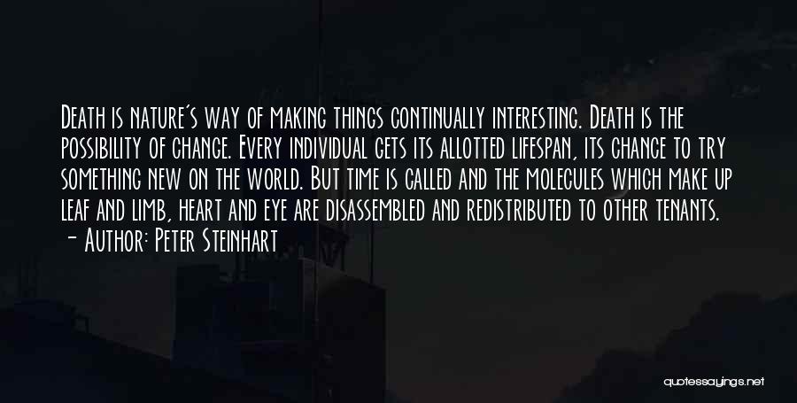 Peter Steinhart Quotes: Death Is Nature's Way Of Making Things Continually Interesting. Death Is The Possibility Of Change. Every Individual Gets Its Allotted