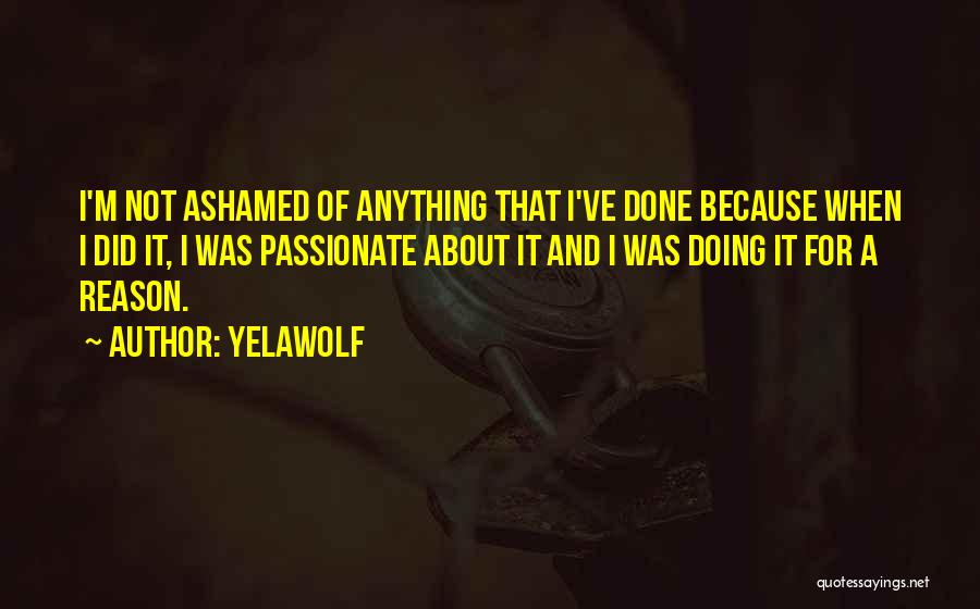 Yelawolf Quotes: I'm Not Ashamed Of Anything That I've Done Because When I Did It, I Was Passionate About It And I