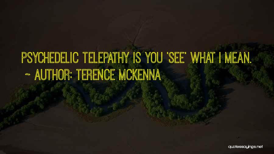 Terence McKenna Quotes: Psychedelic Telepathy Is You 'see' What I Mean.