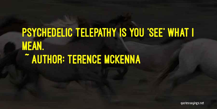 Terence McKenna Quotes: Psychedelic Telepathy Is You 'see' What I Mean.