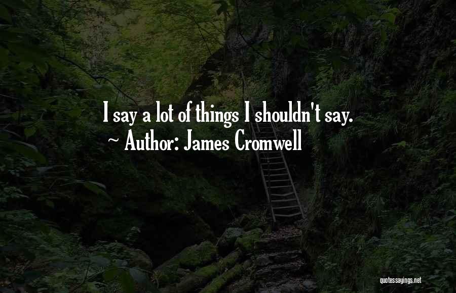 James Cromwell Quotes: I Say A Lot Of Things I Shouldn't Say.