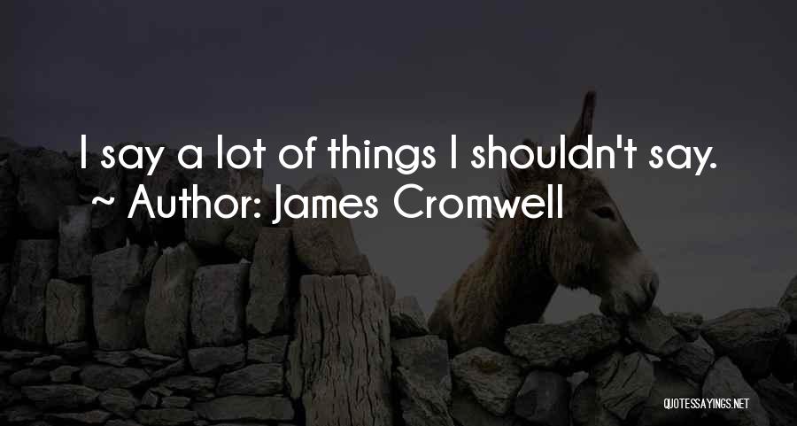 James Cromwell Quotes: I Say A Lot Of Things I Shouldn't Say.