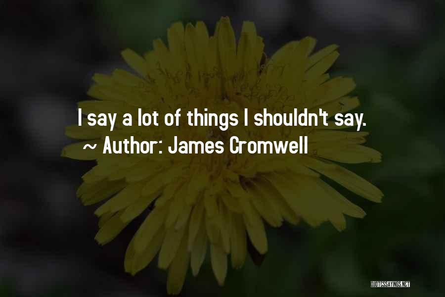 James Cromwell Quotes: I Say A Lot Of Things I Shouldn't Say.
