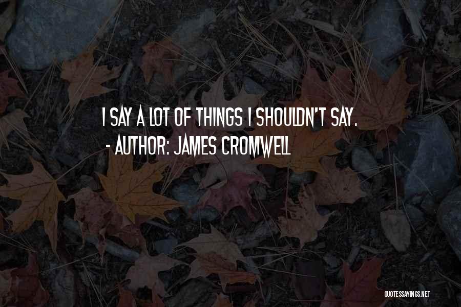 James Cromwell Quotes: I Say A Lot Of Things I Shouldn't Say.