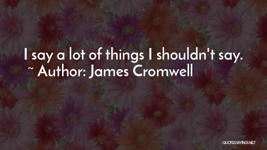 James Cromwell Quotes: I Say A Lot Of Things I Shouldn't Say.