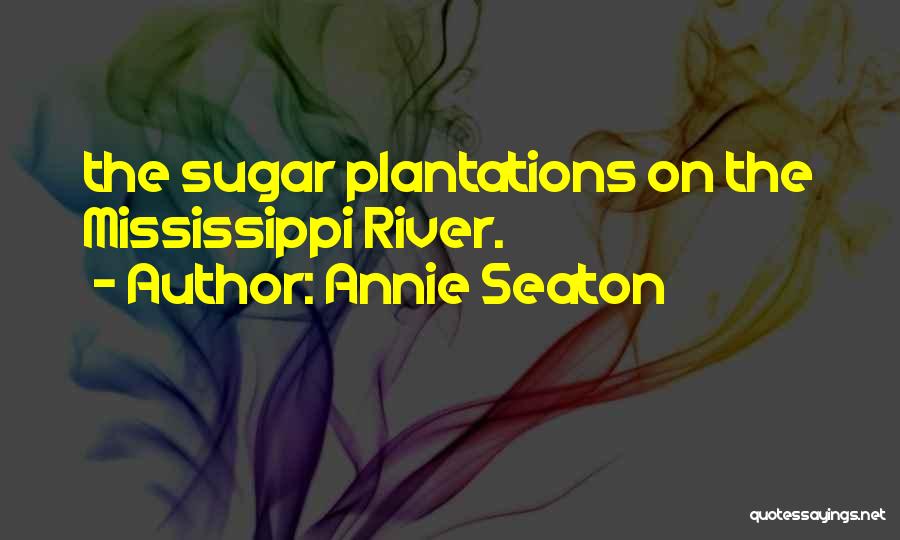 Annie Seaton Quotes: The Sugar Plantations On The Mississippi River.