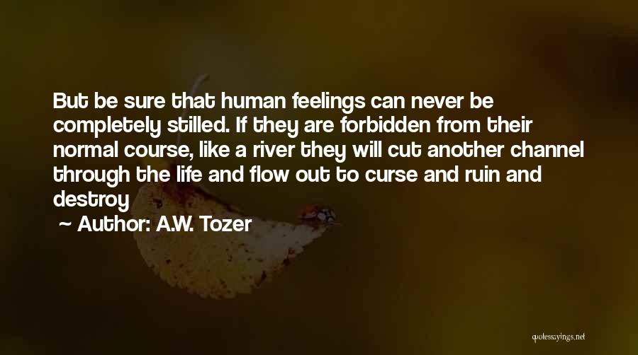 A.W. Tozer Quotes: But Be Sure That Human Feelings Can Never Be Completely Stilled. If They Are Forbidden From Their Normal Course, Like