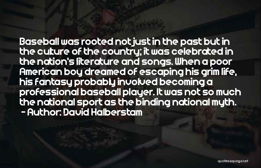 David Halberstam Quotes: Baseball Was Rooted Not Just In The Past But In The Culture Of The Country; It Was Celebrated In The