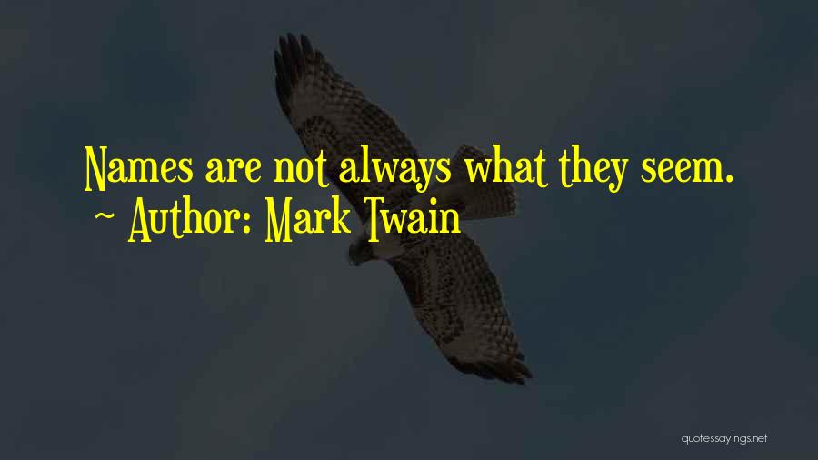 Mark Twain Quotes: Names Are Not Always What They Seem.