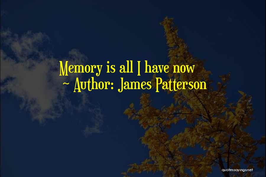 James Patterson Quotes: Memory Is All I Have Now