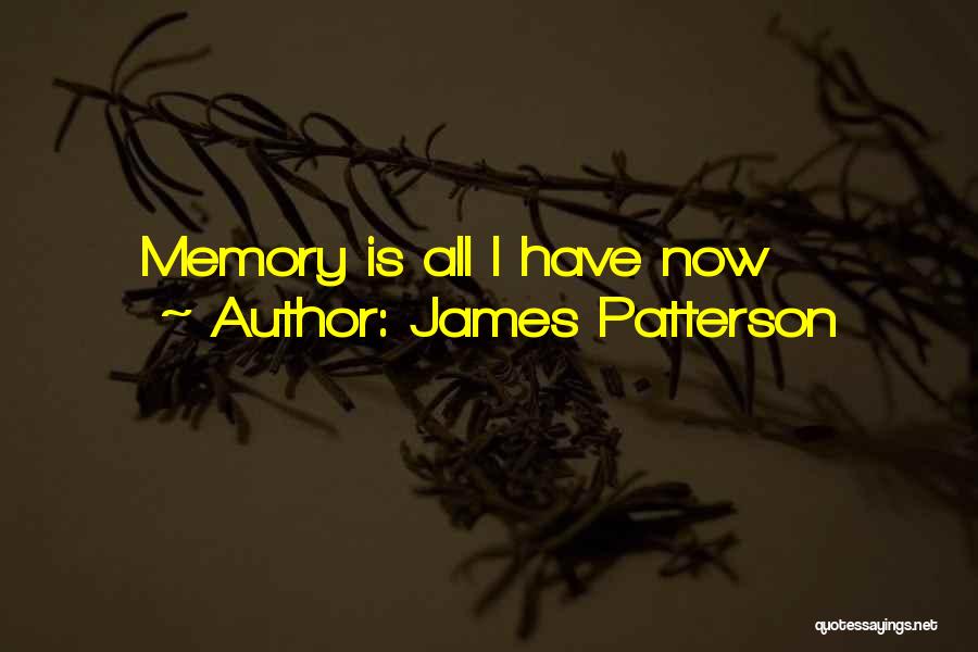James Patterson Quotes: Memory Is All I Have Now